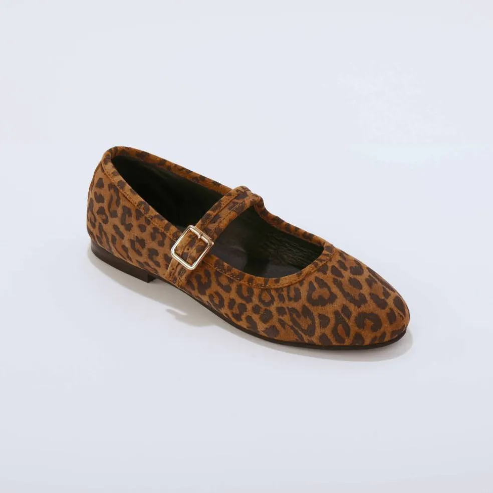 Babies cuir motif léopard