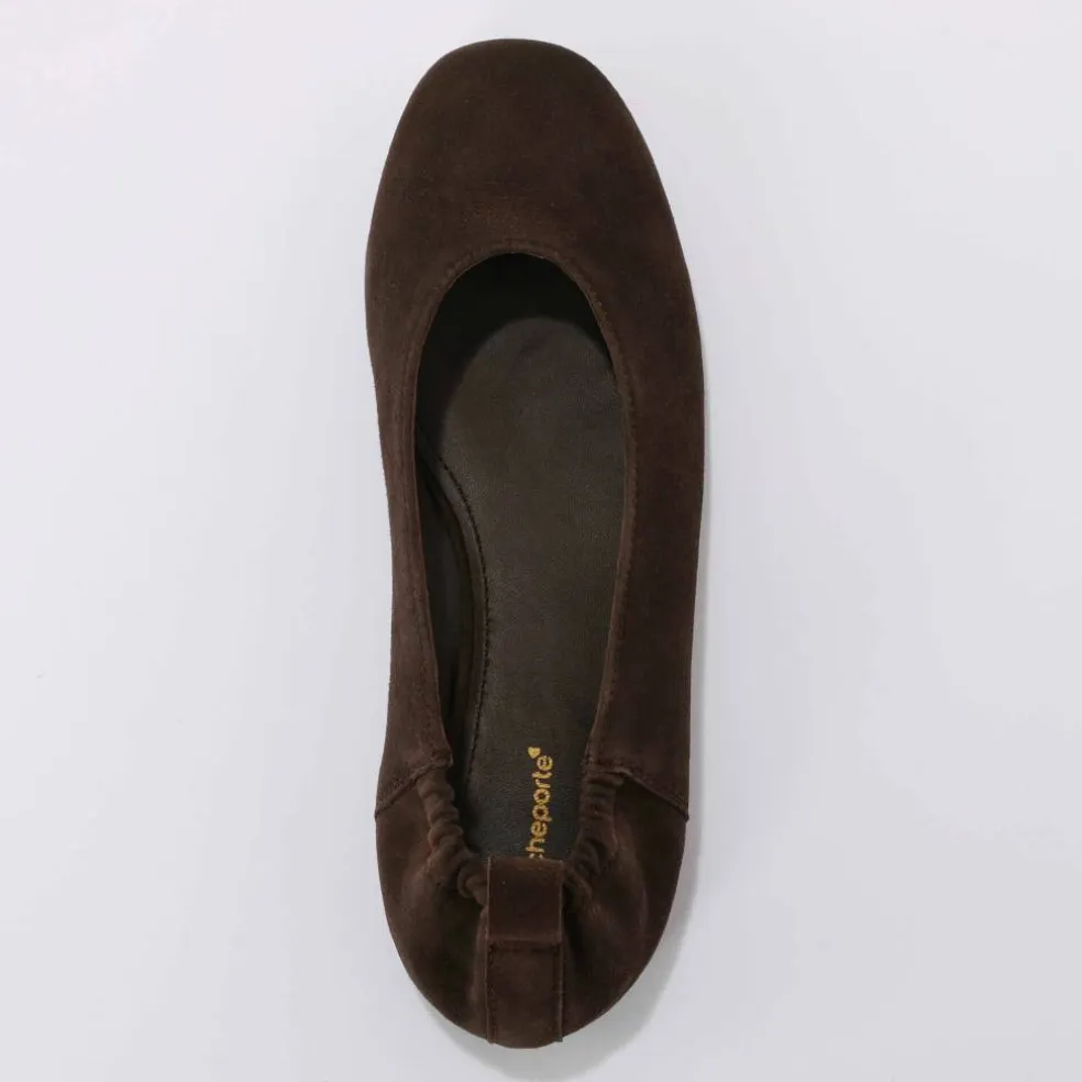 Ballerines croûte de cuir plates