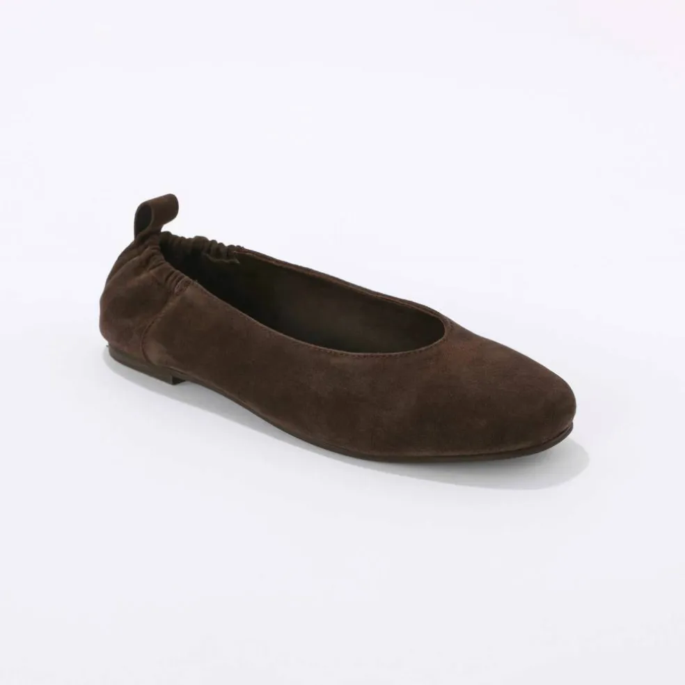 Ballerines croûte de cuir plates