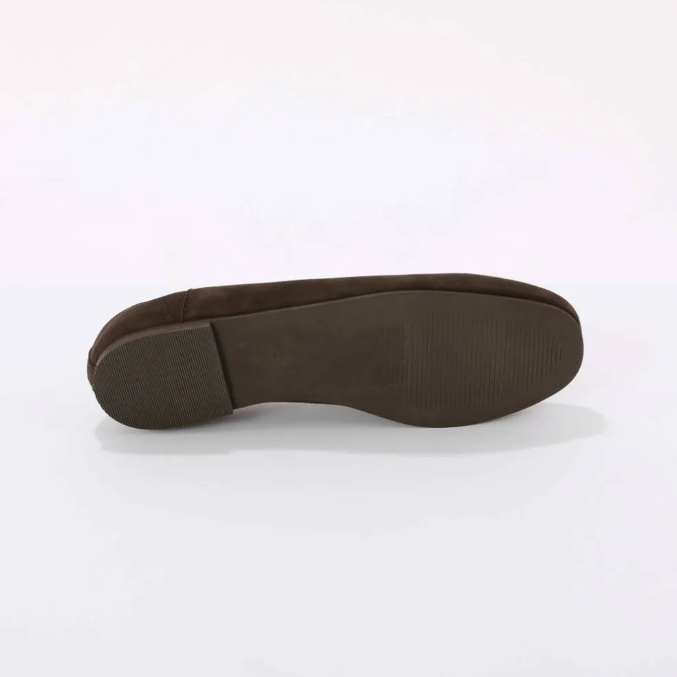 Ballerines croûte de cuir plates