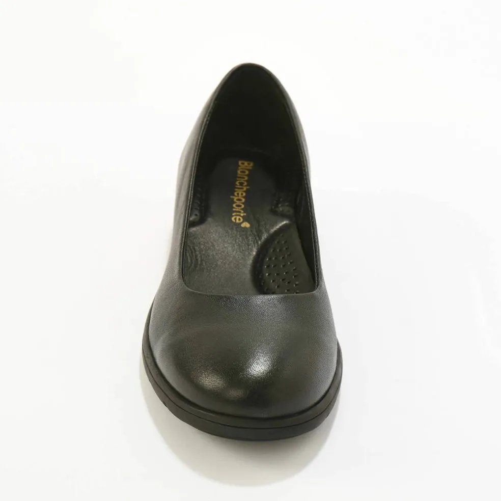 Ballerines souples compensées en cuir lisse