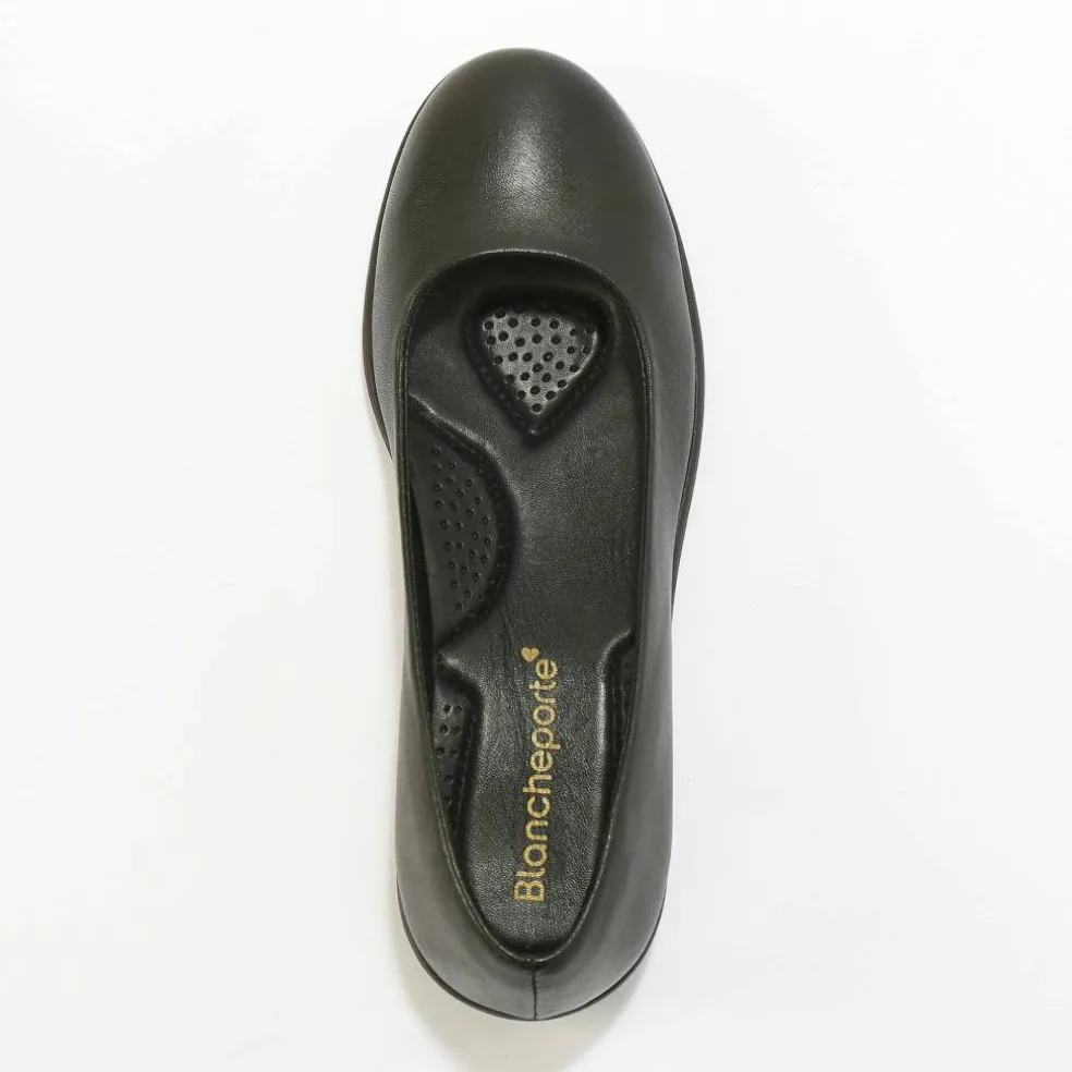 Ballerines souples compensées en cuir lisse