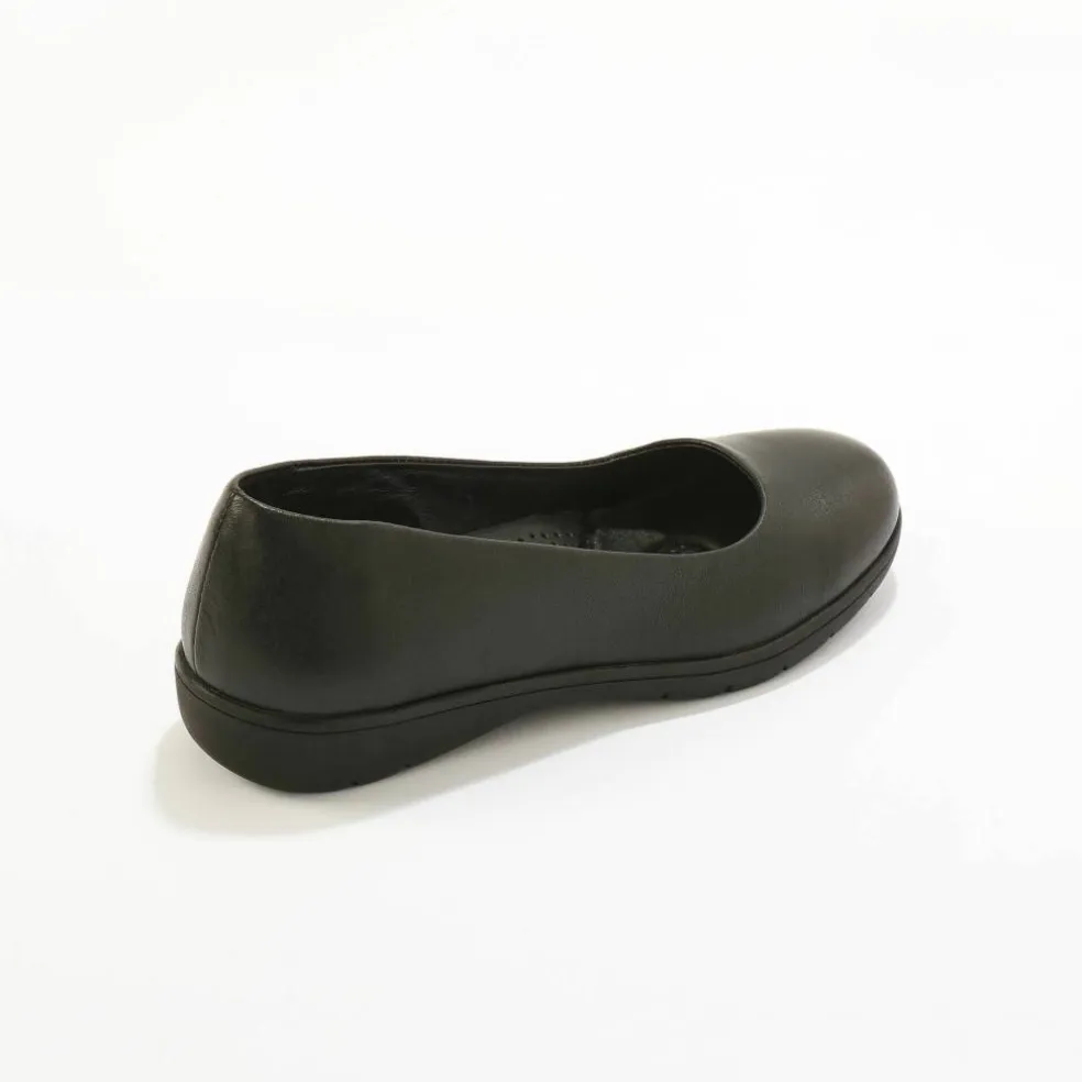 Ballerines souples compensées en cuir lisse