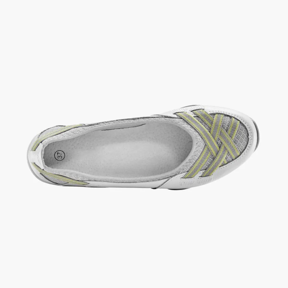 Ballerines souples cuir et textile aéré bandes élastiquées