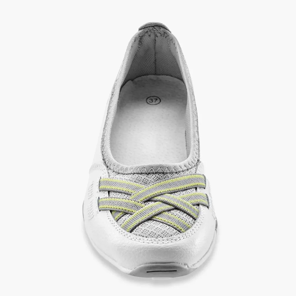 Ballerines souples cuir et textile aéré bandes élastiquées