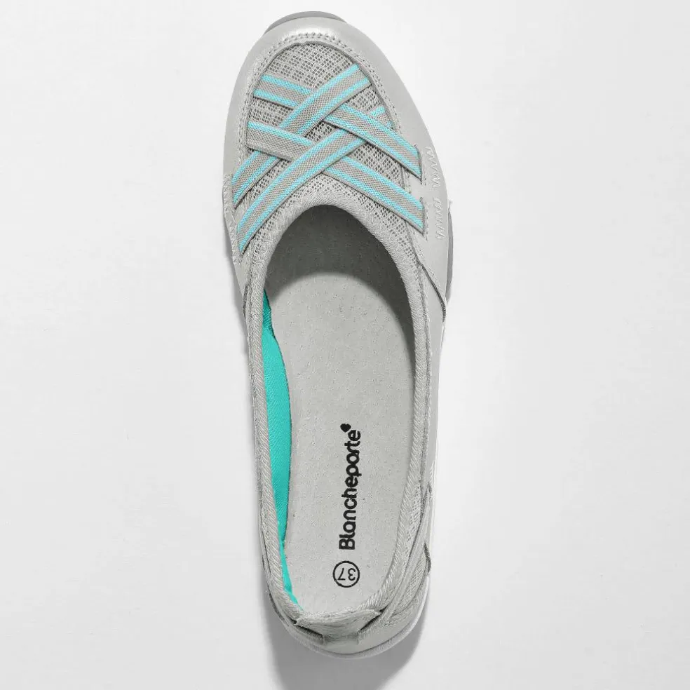Ballerines souples cuir et textile aéré bandes élastiquées