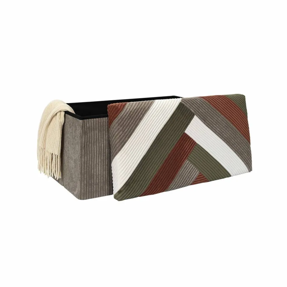 Banc-coffre pliable patchwork