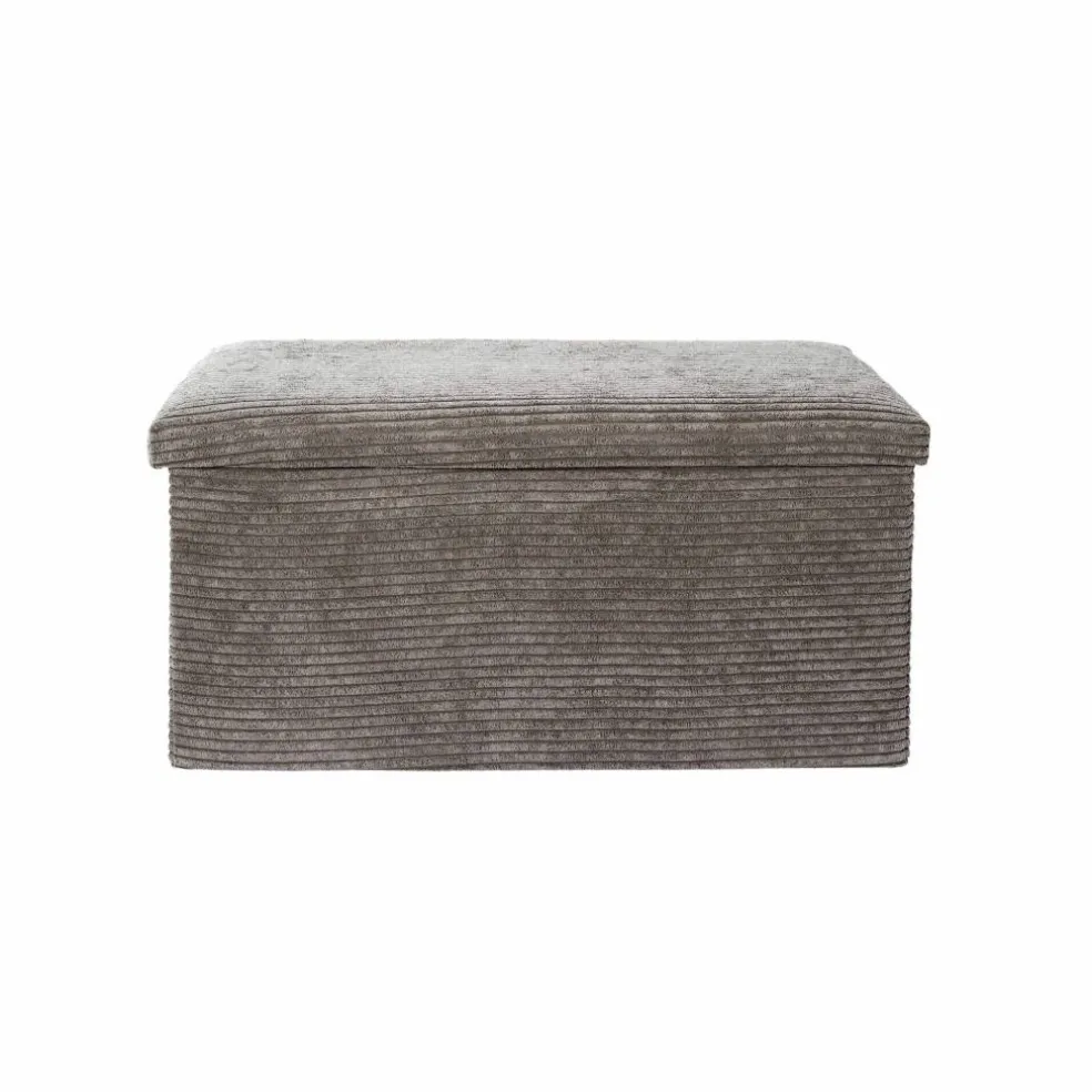 Banc-coffre pliable uni côtelé