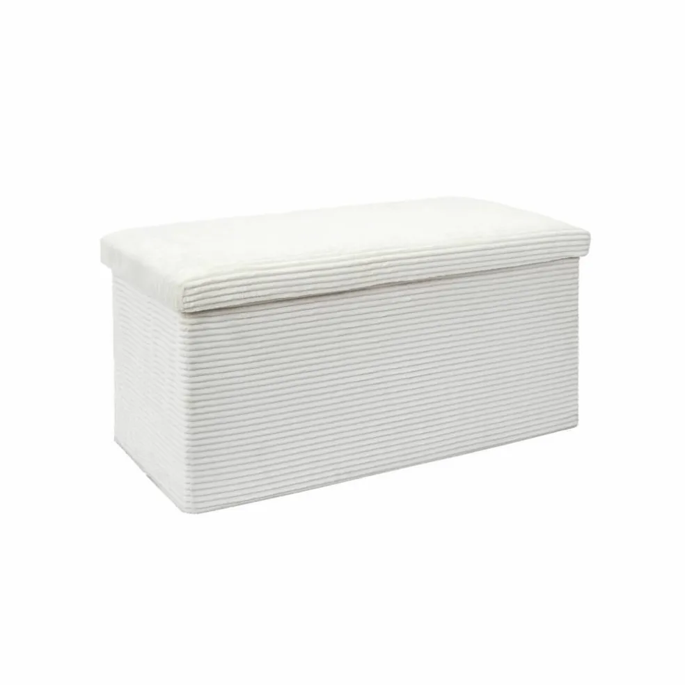 Banc-coffre pliable uni côtelé
