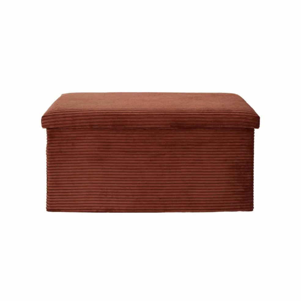 Banc-coffre pliable uni côtelé