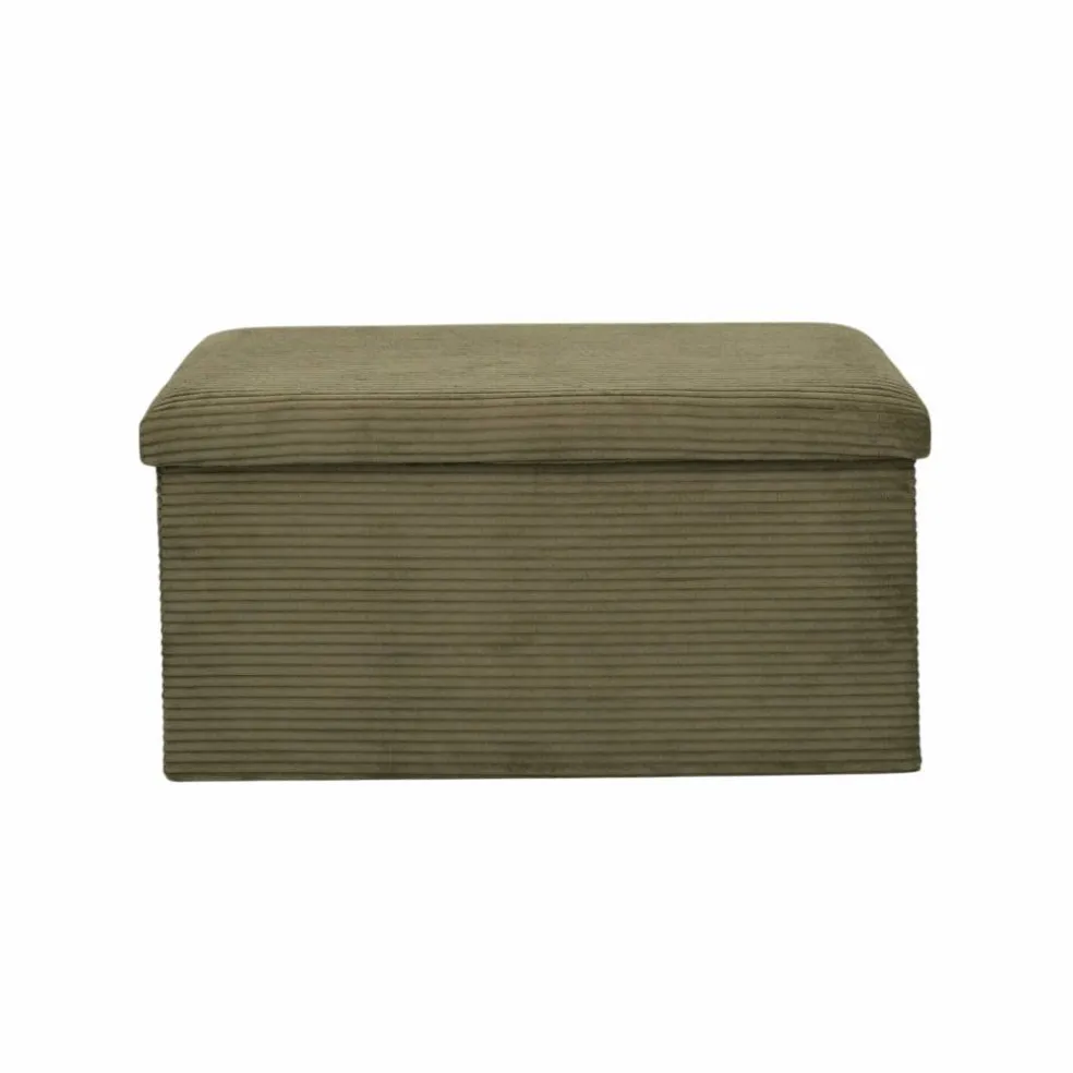 Banc-coffre pliable uni côtelé