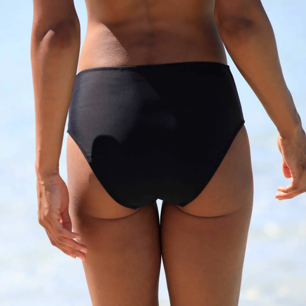 Bas de maillot de bain taille haute uni Solaro