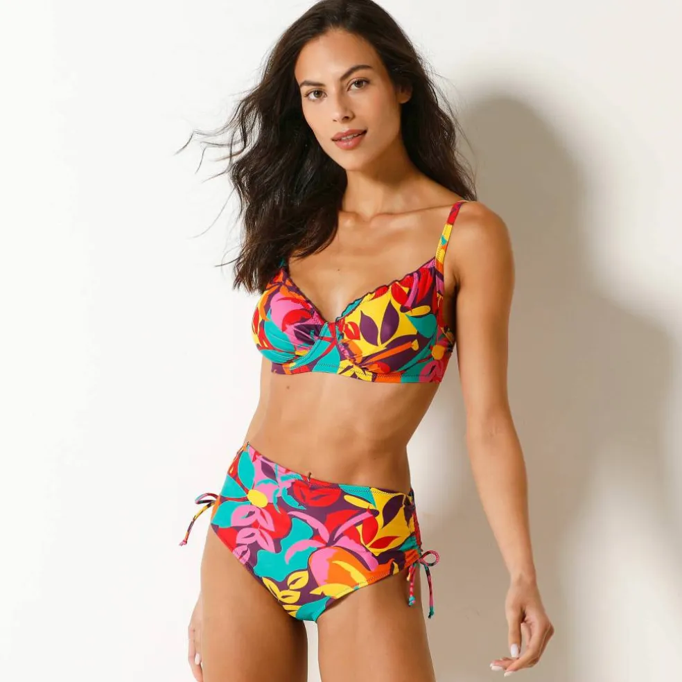 Bas de maillot de bain taille haute imprimé Cayetana