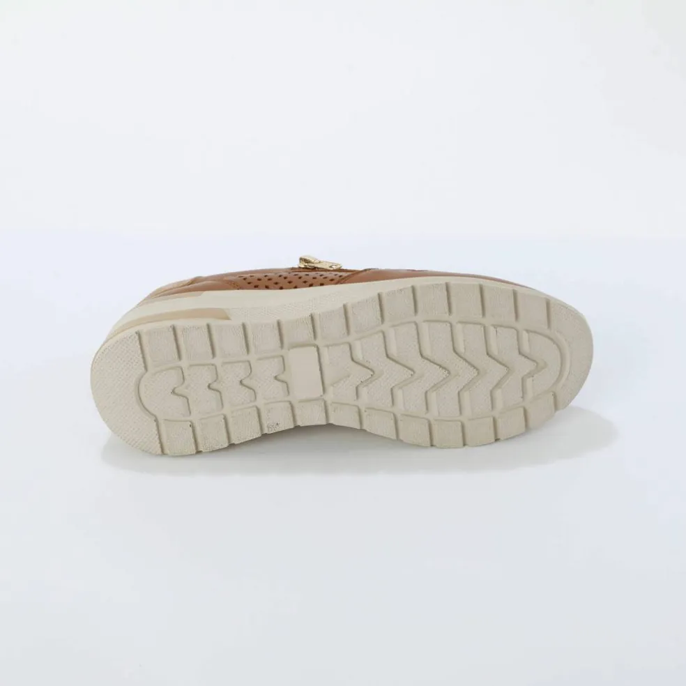 Baskets zippées compensées en cuir