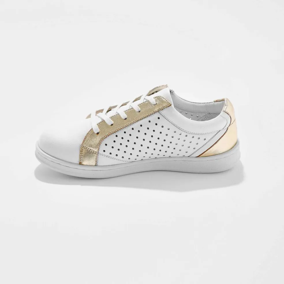 Baskets zippées en cuir perforé