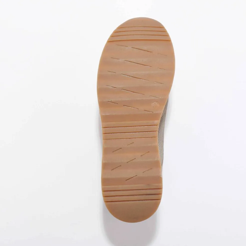 Baskets zippées en cuir souple à semelle bimatière