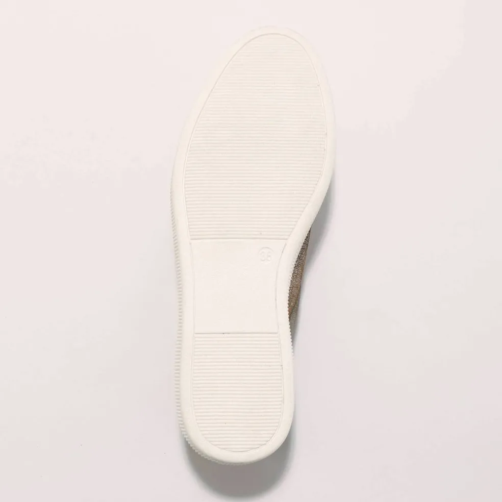 Basket zippée en cuir souple effet irisé - forme basse
