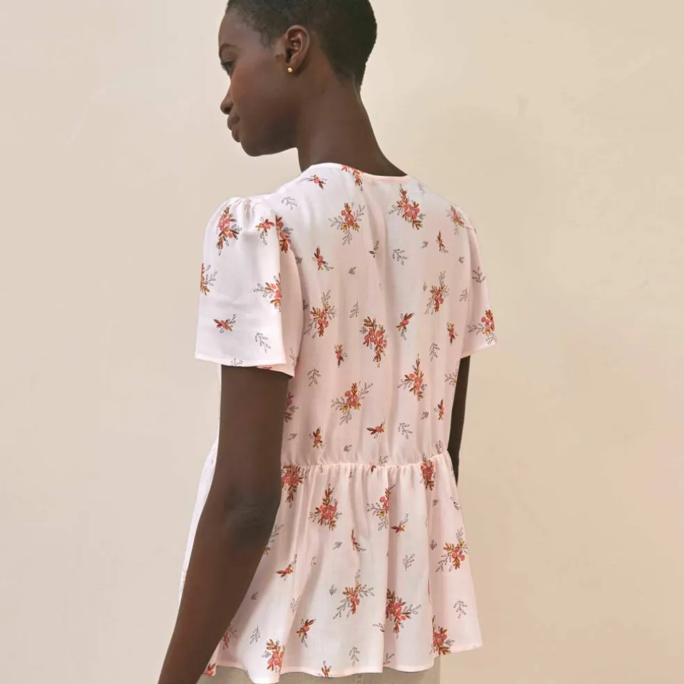 Blouse à basque imprimée