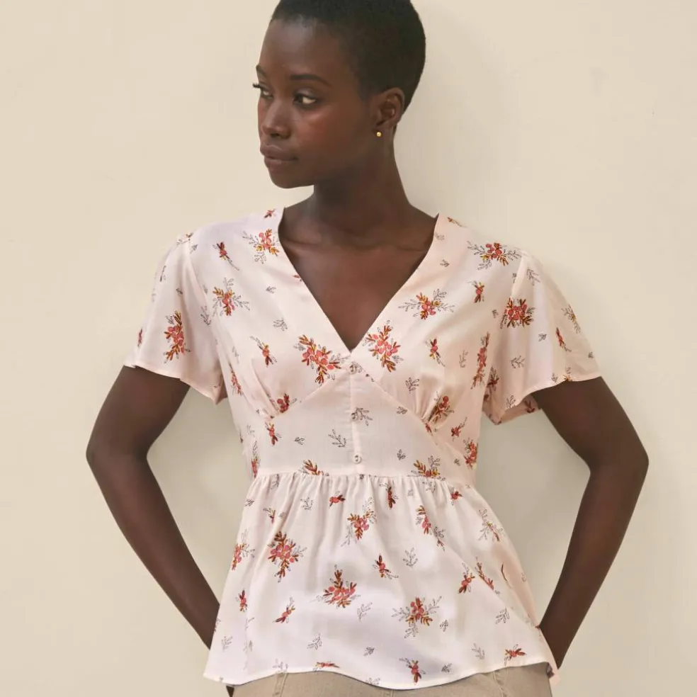 Blouse à basque imprimée