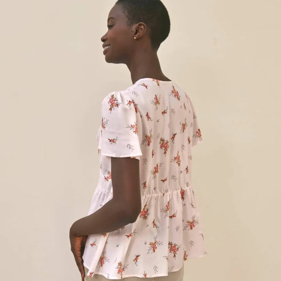 Blouse à basque imprimée