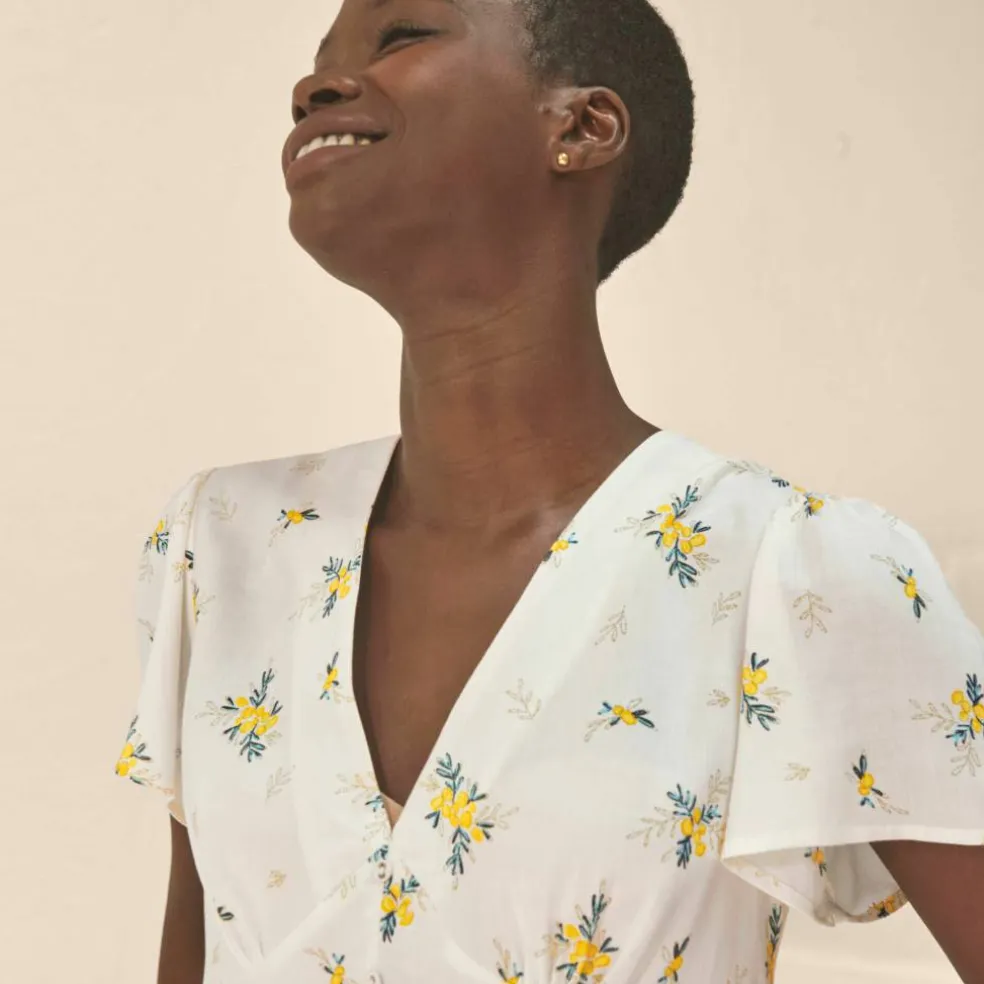 Blouse à basque imprimée