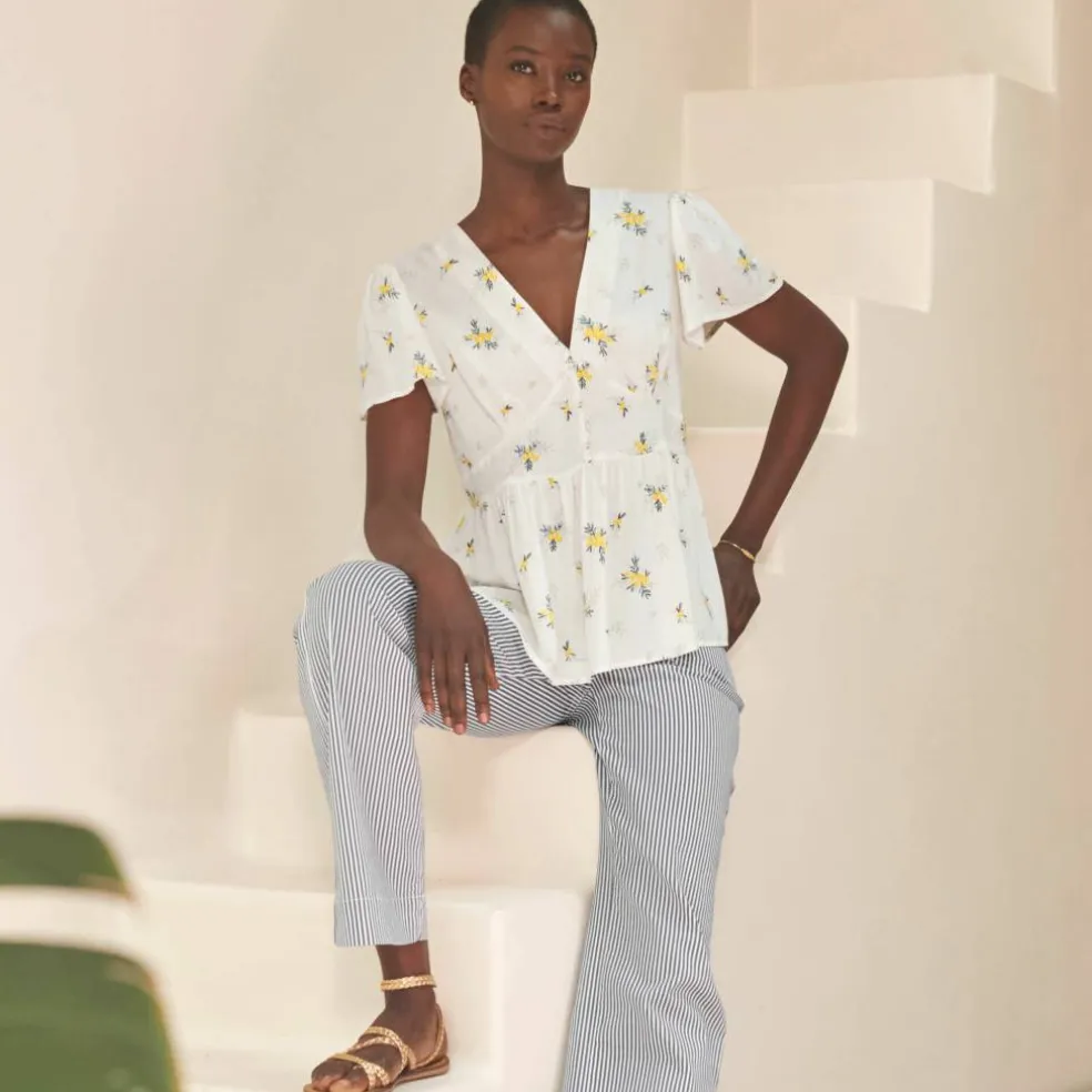 Blouse à basque imprimée
