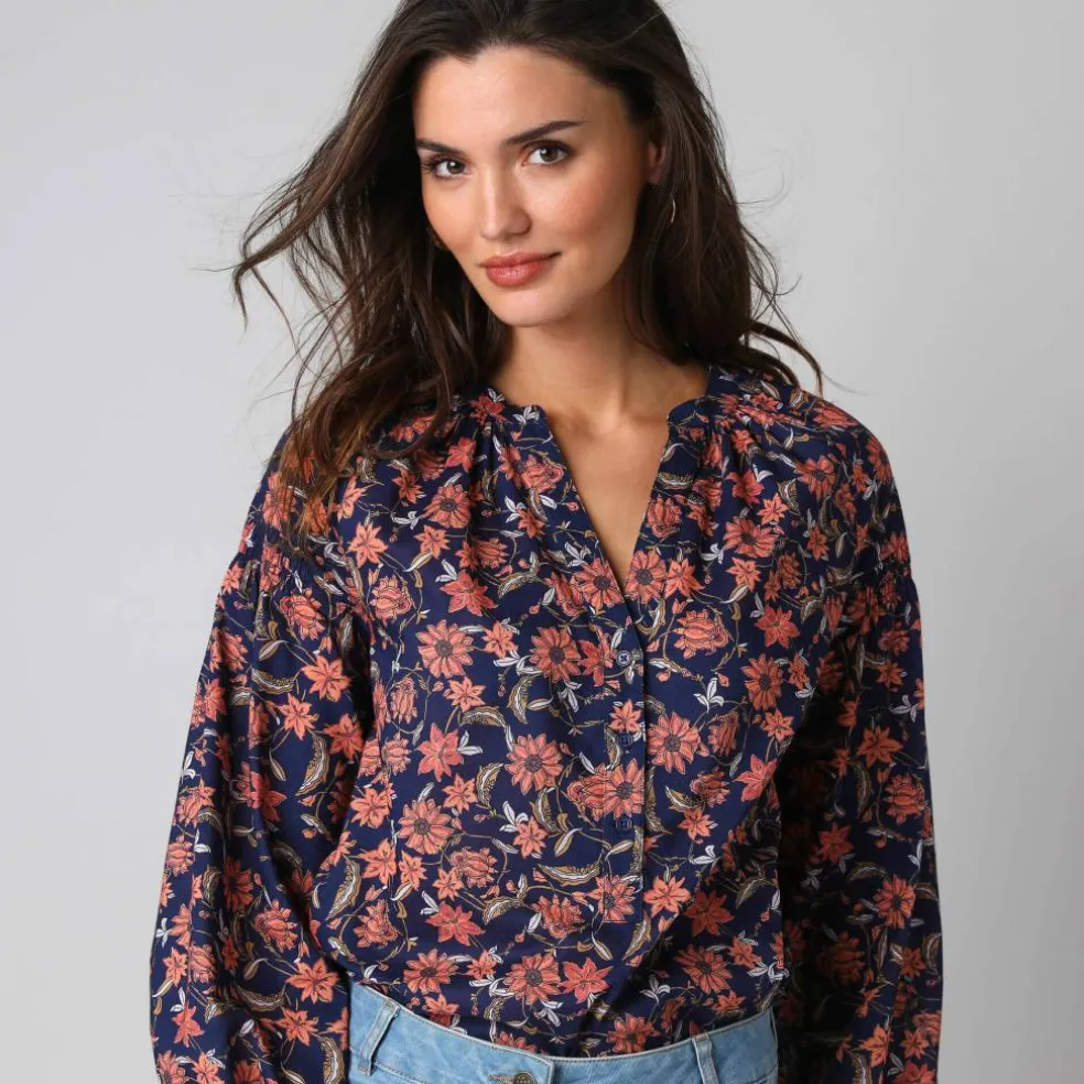 Blouse imprimée manches blousantes
