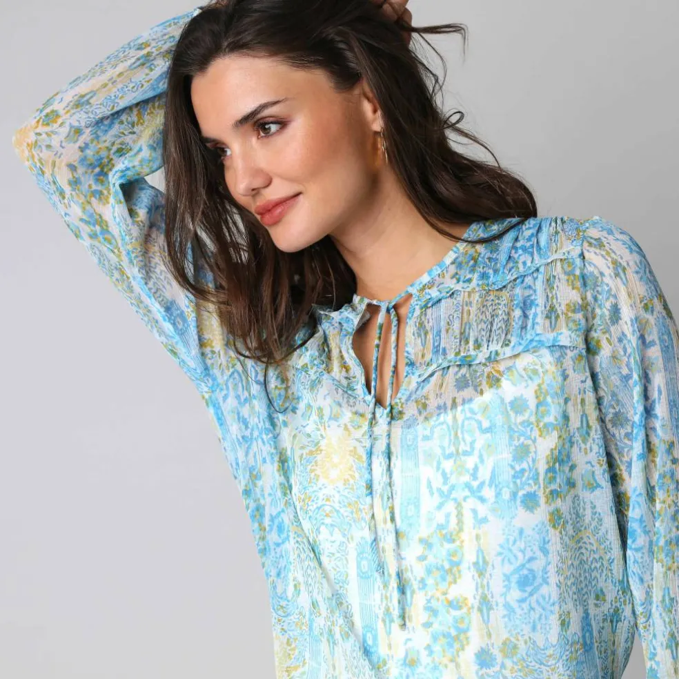 Blouse légère imprimée patch