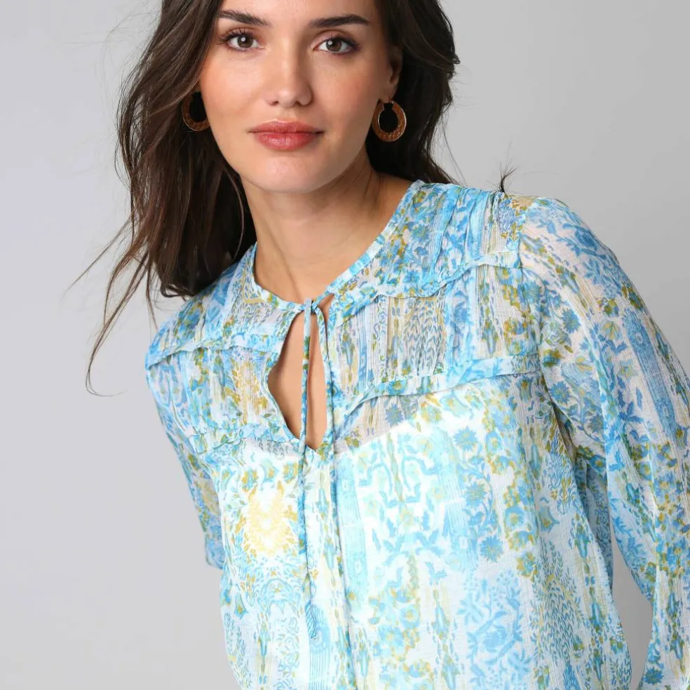 Blouse légère imprimée patch
