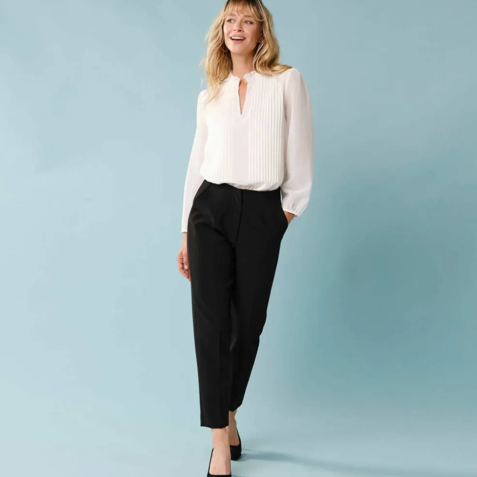 Blouse unie spécial Petites plis piqués, doublée