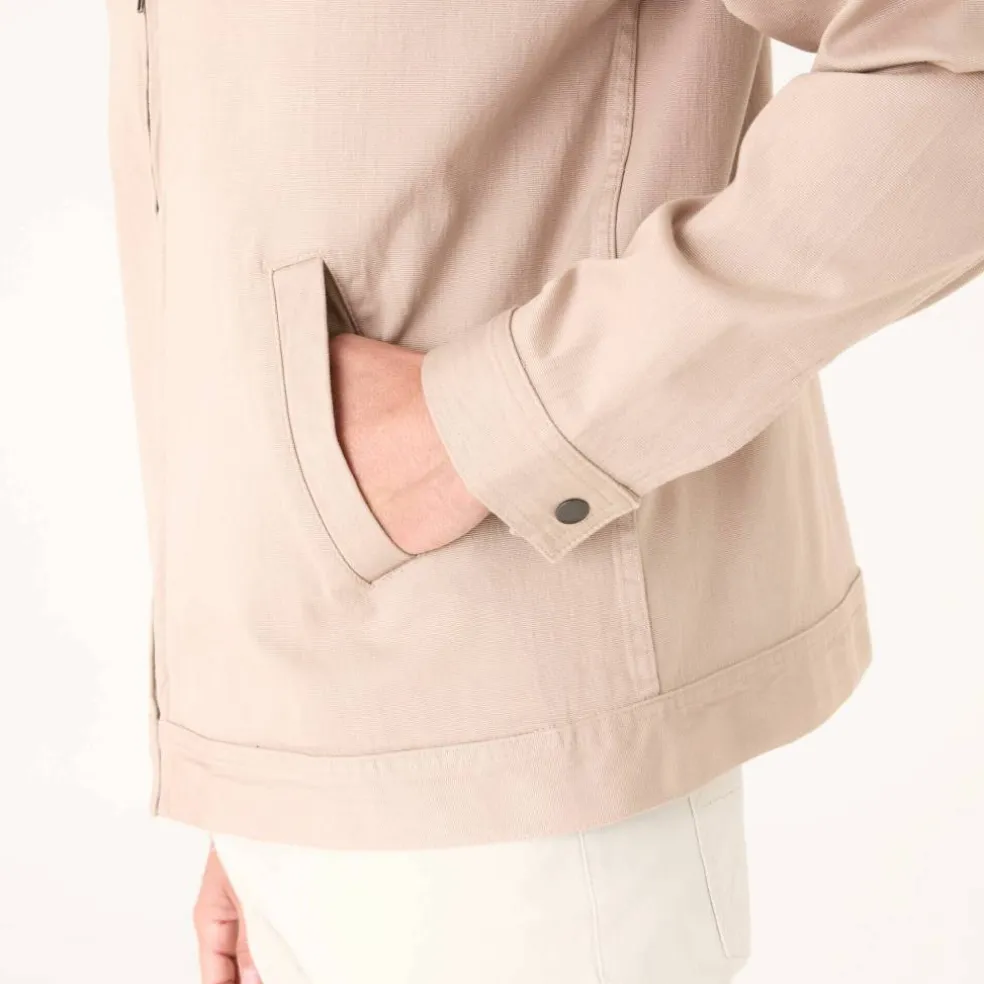 Blouson zippé col chemise toile canvas