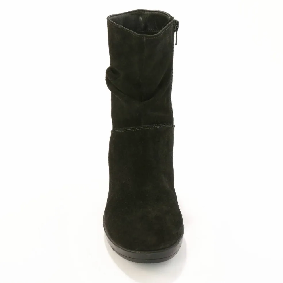 Boots compensées en cuir