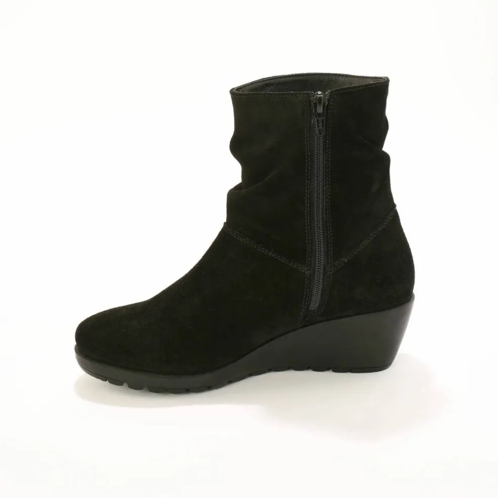 Boots compensées en cuir