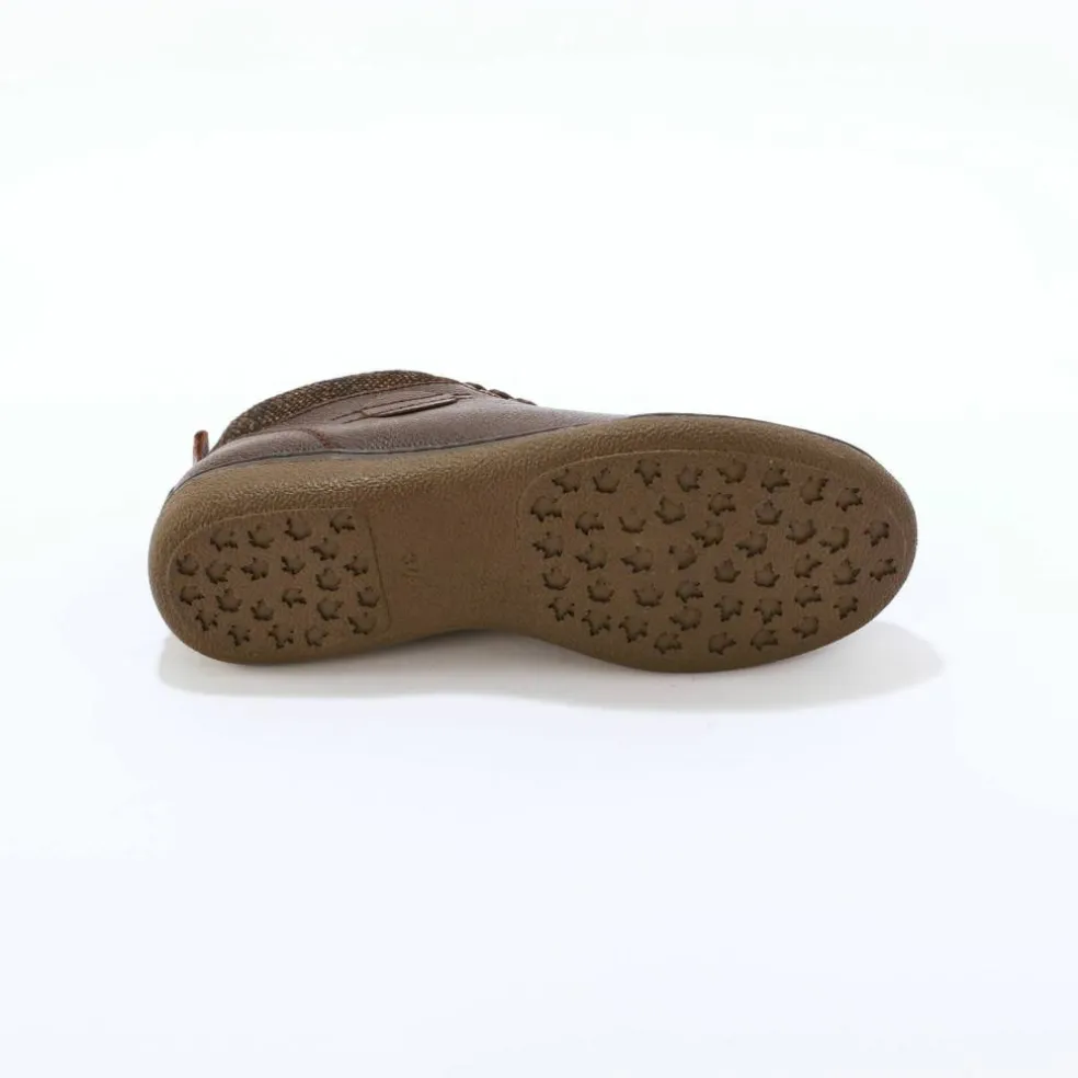 Boots détente lacées et zippées en cuir