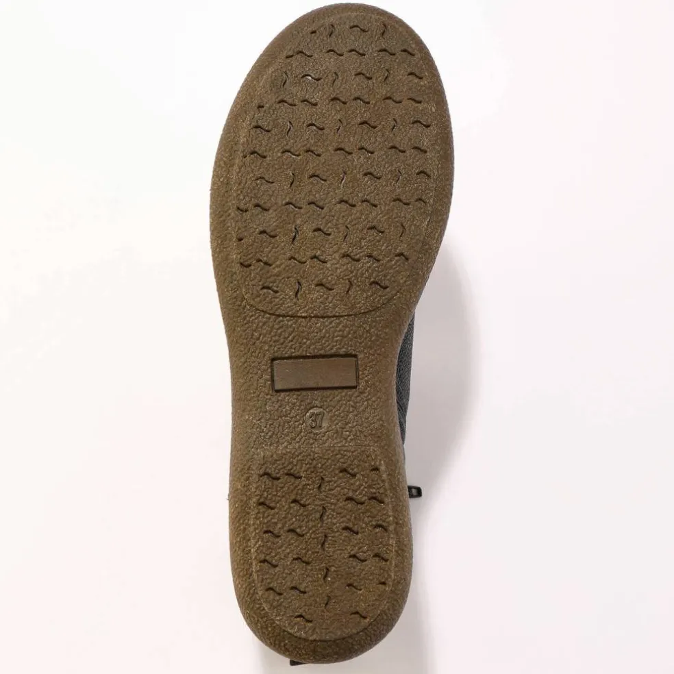 Boots détente lacées et zippées en cuir