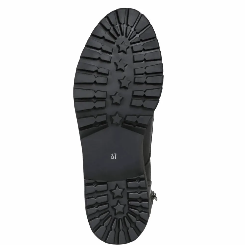 Boots noir semelle crantée dessus cuir
