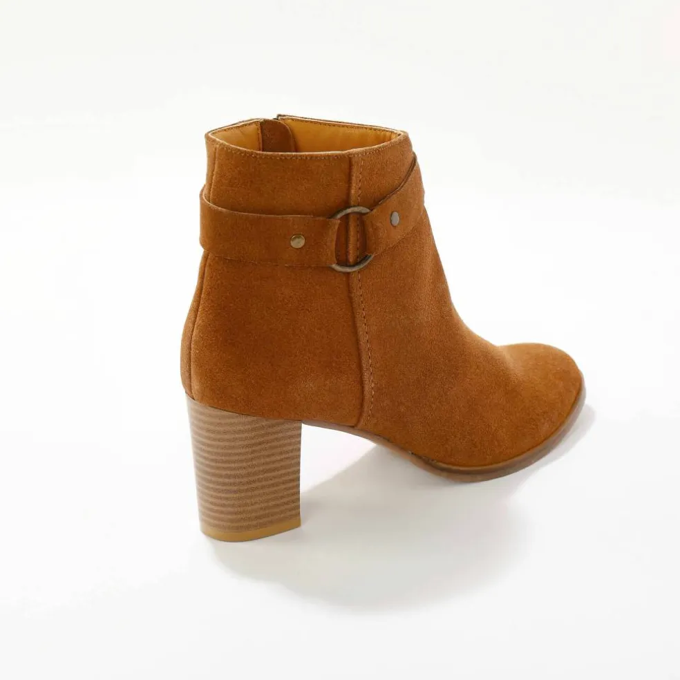 Boots à talon, cuir suédé