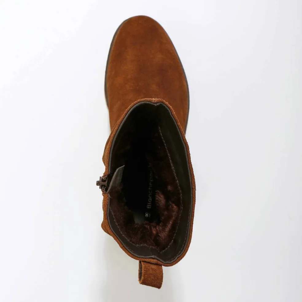 Bottes fourrées en cuir plissé