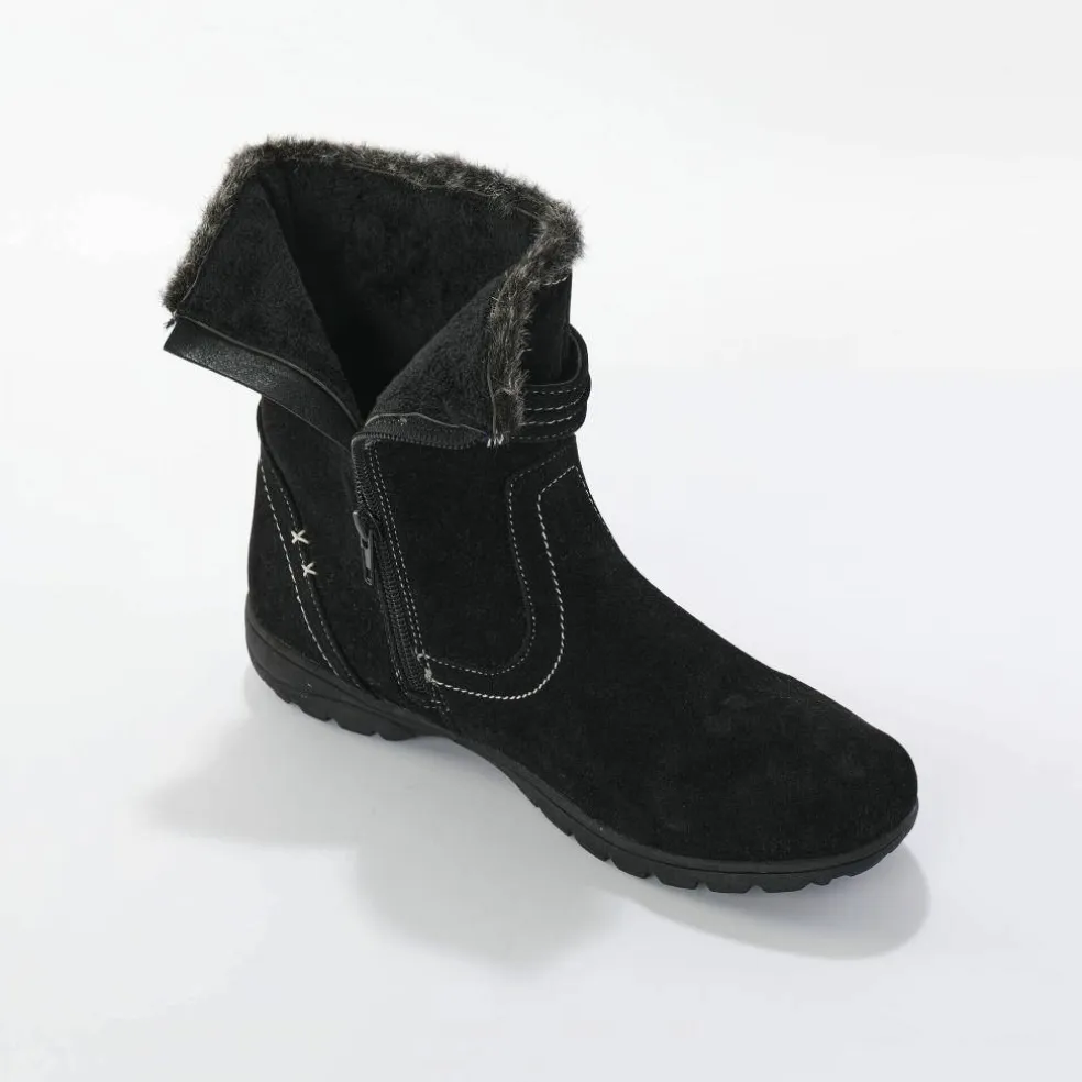 Bottines effet suédine fourrées