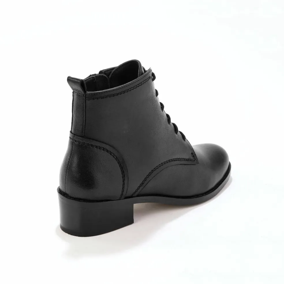 Bottines en cuir confort à lacets