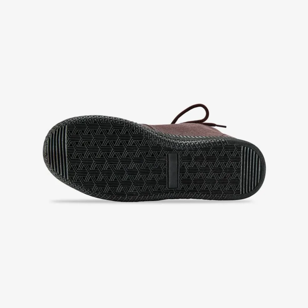 Bottines à lacet en croûte de cuir