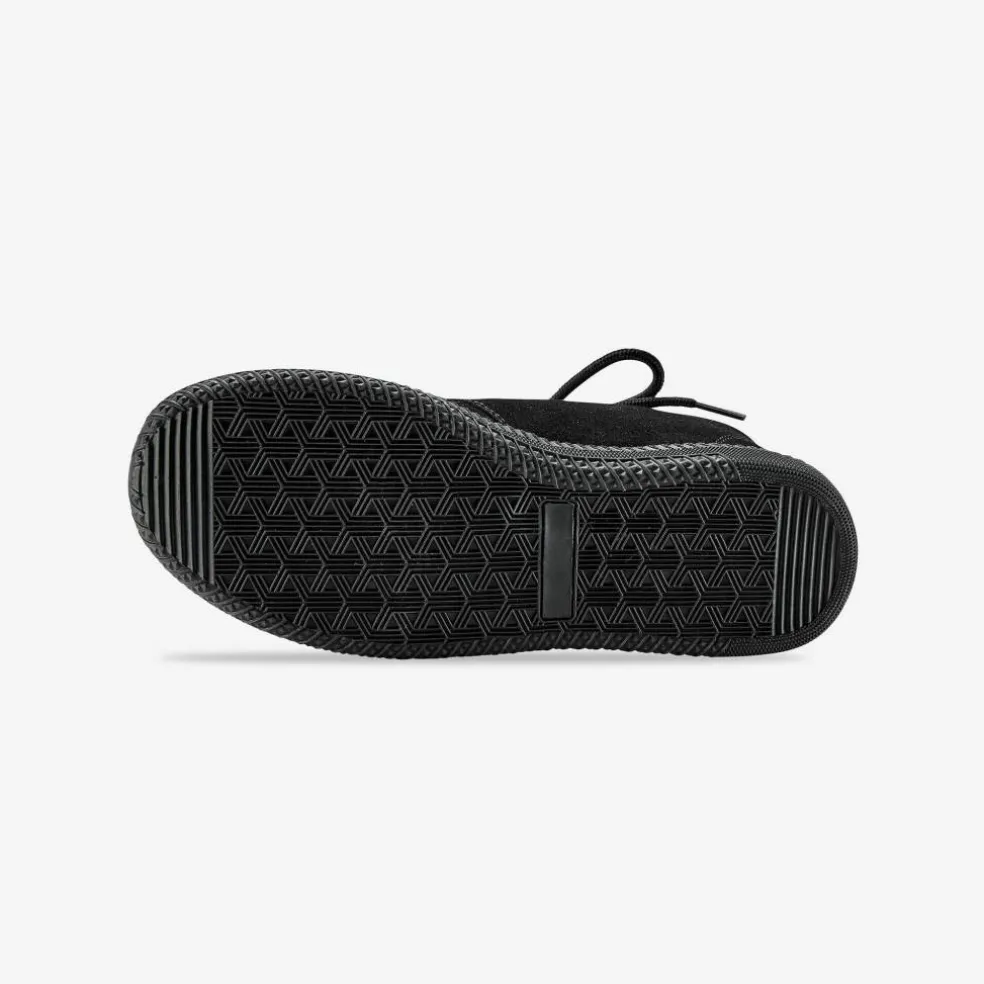 Bottines à lacet en croûte de cuir