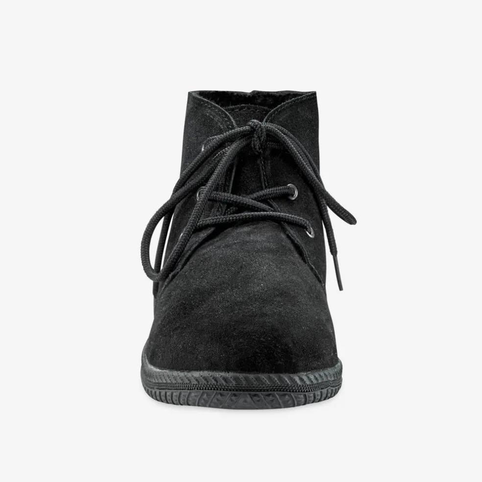 Bottines à lacet en croûte de cuir