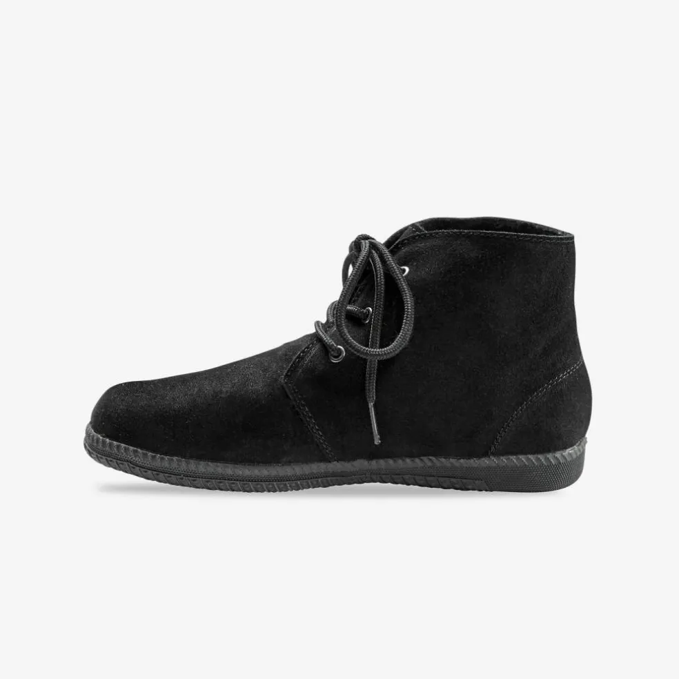 Bottines à lacet en croûte de cuir