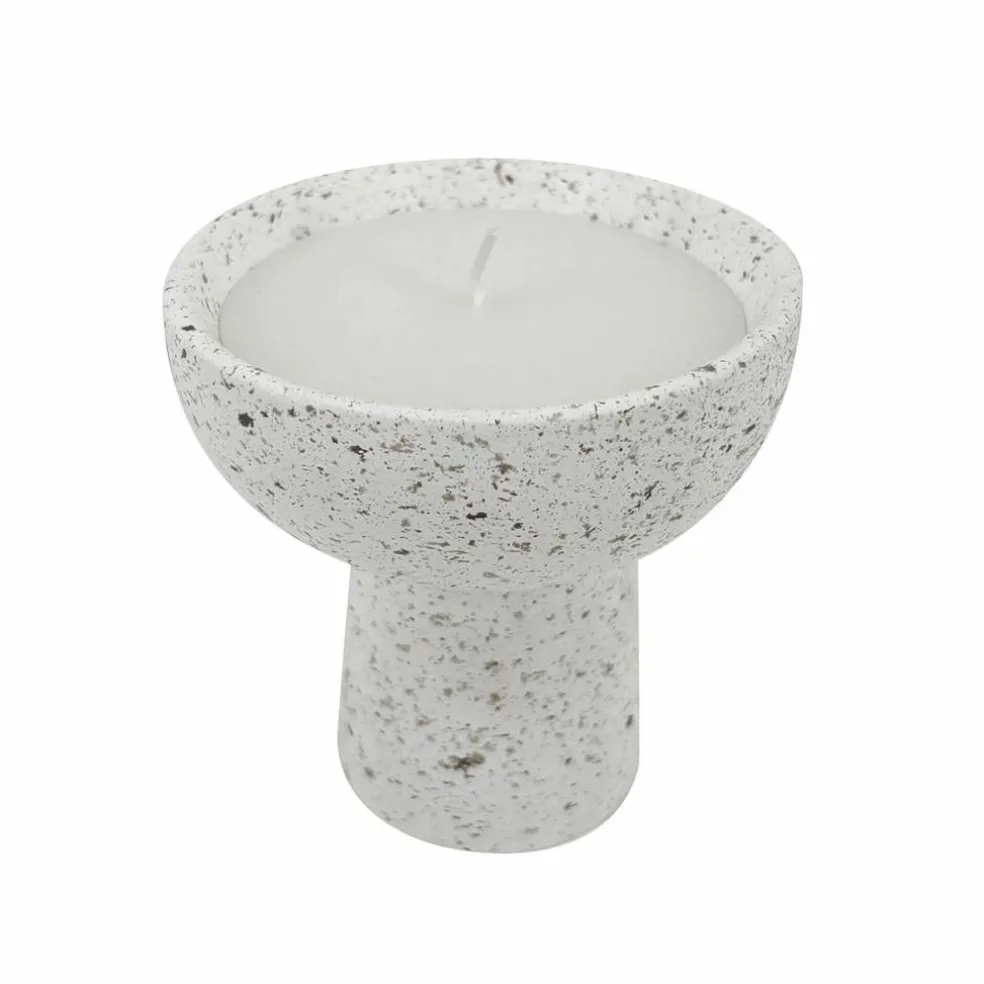 Bougie forme coupelle aspect pierre naturelle