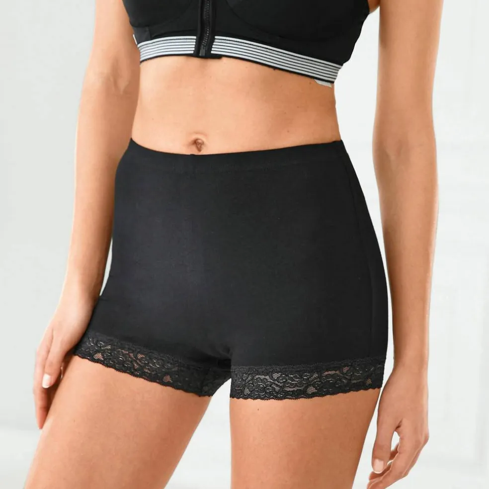 Boxer coton dentelle - lot de 2