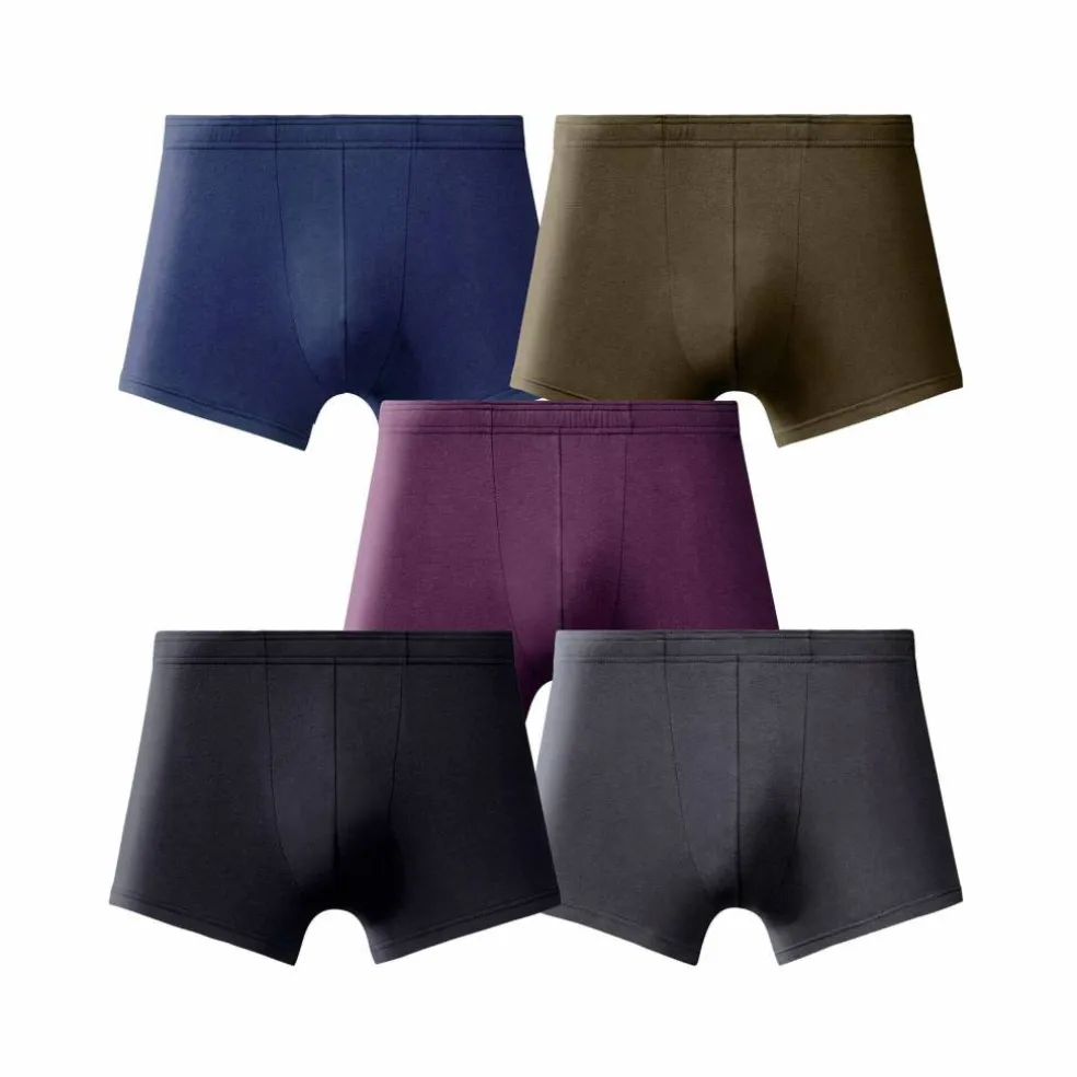 Boxer uni ceinture élastiquée recouverte - lot de 5
