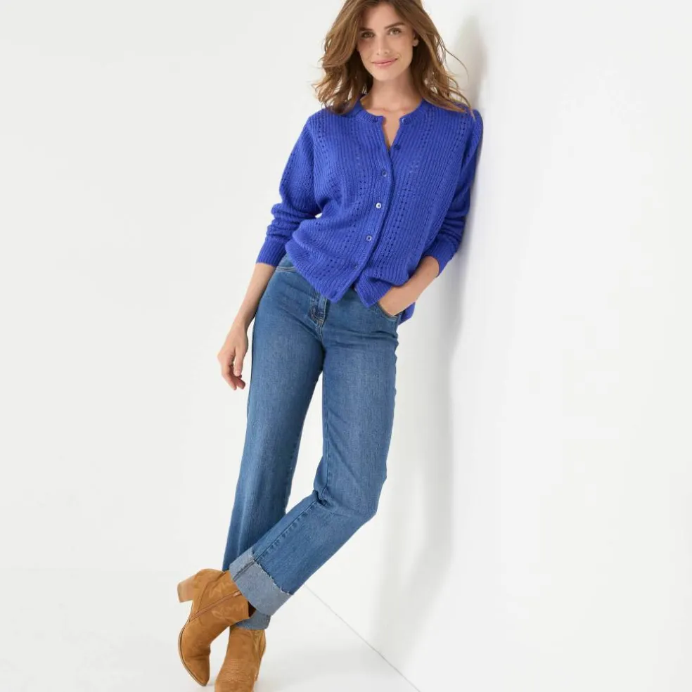 Cardigan boutonné maille fantaisie, toucher doux