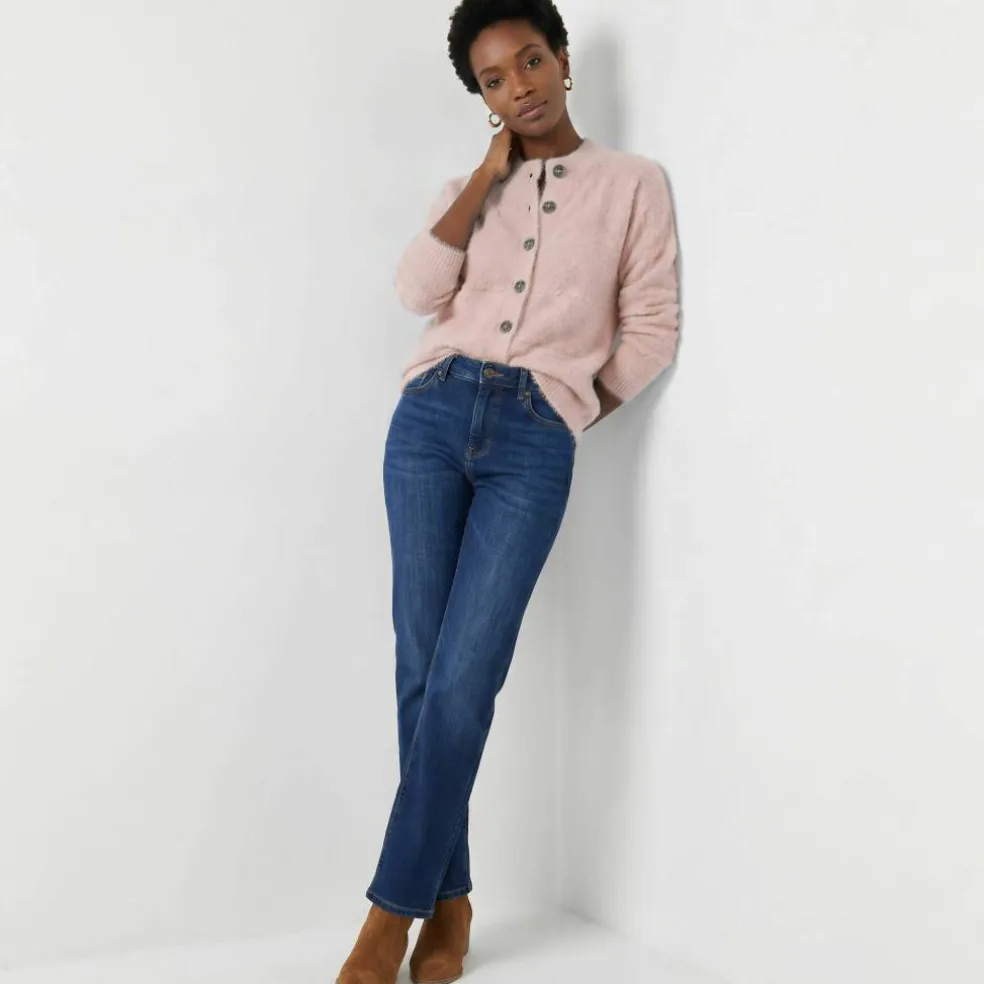 Cardigan boutonné maille poilue fantaisie