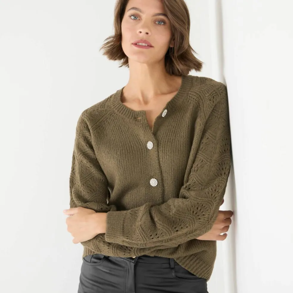 Cardigan boutons "bijoux"